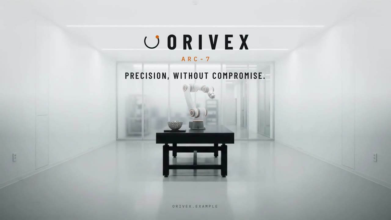 フィルムフレーム: ORIVEXロゴ、ARC-7、「Precision, without compromise」のエンドカード