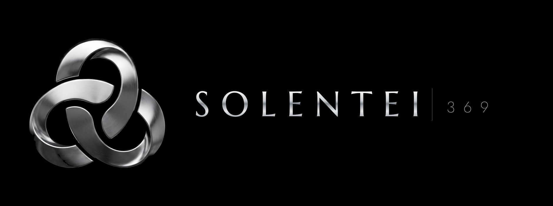The horizontal SOLENTEI 369 lockup in chrome on black